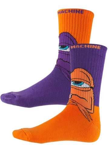 TOY MACHINE PURPLE AND ORANGE SOCKS