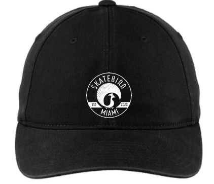SkateBird Hat - Flexfit Garment Washed Cap - Black