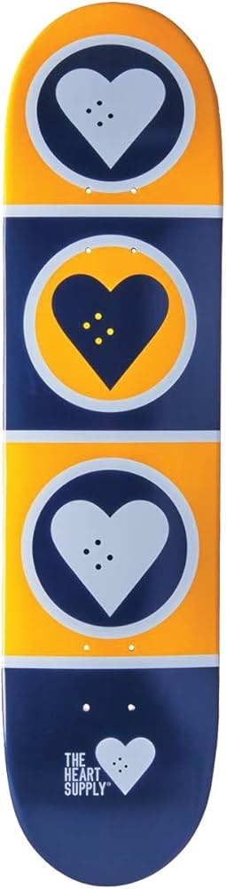 HEART SUPPLY SQUAD DECK BLUE/YELLOW 7.75